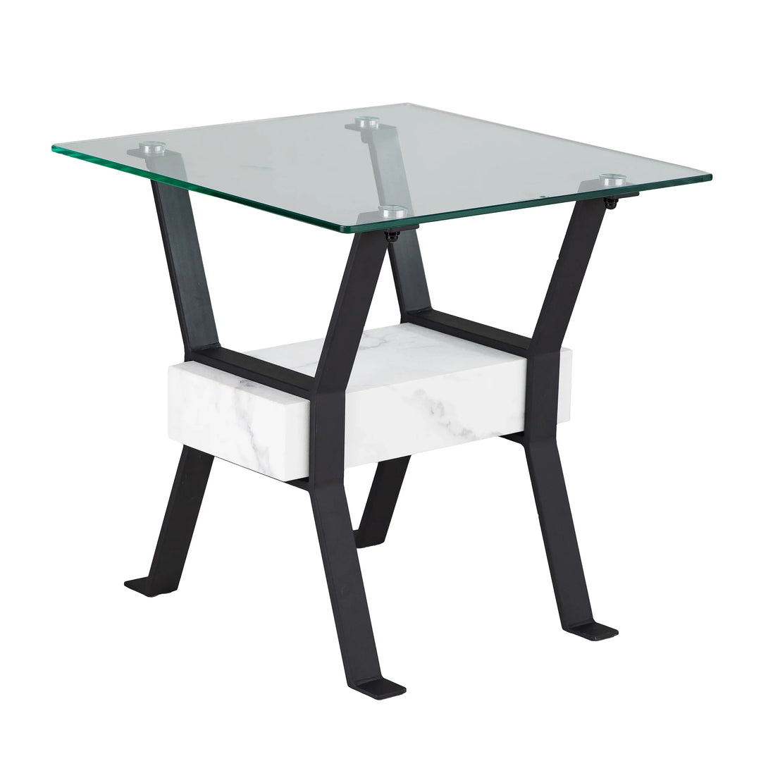 Darvette Glass-Top End Table - AmericanHomeFurniture