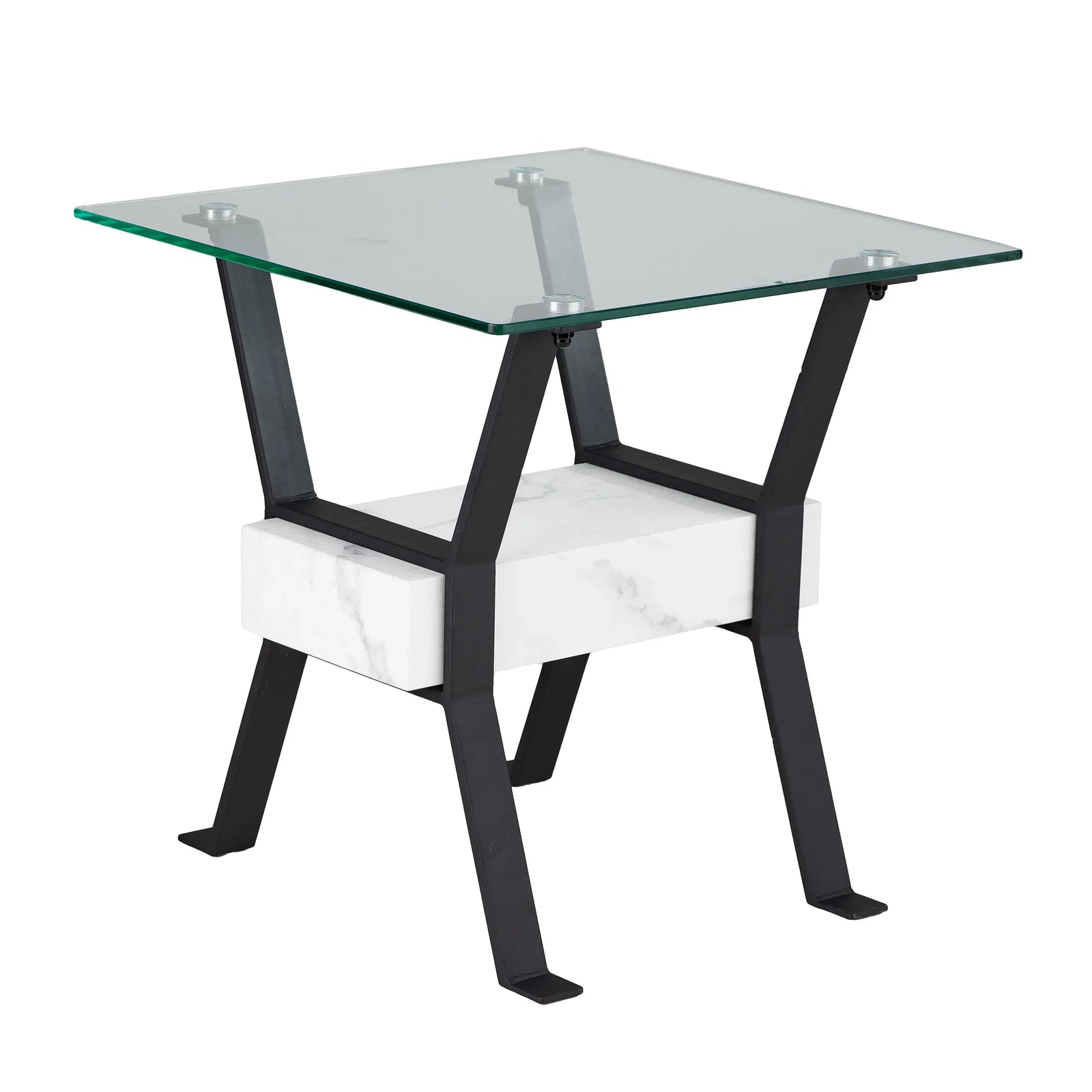 SEI Furniture Darvette Glass-Top End Table ACCENT TABLES
