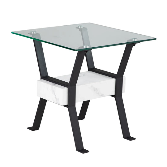 SEI Furniture Darvette Glass-Top End Table ACCENT TABLES