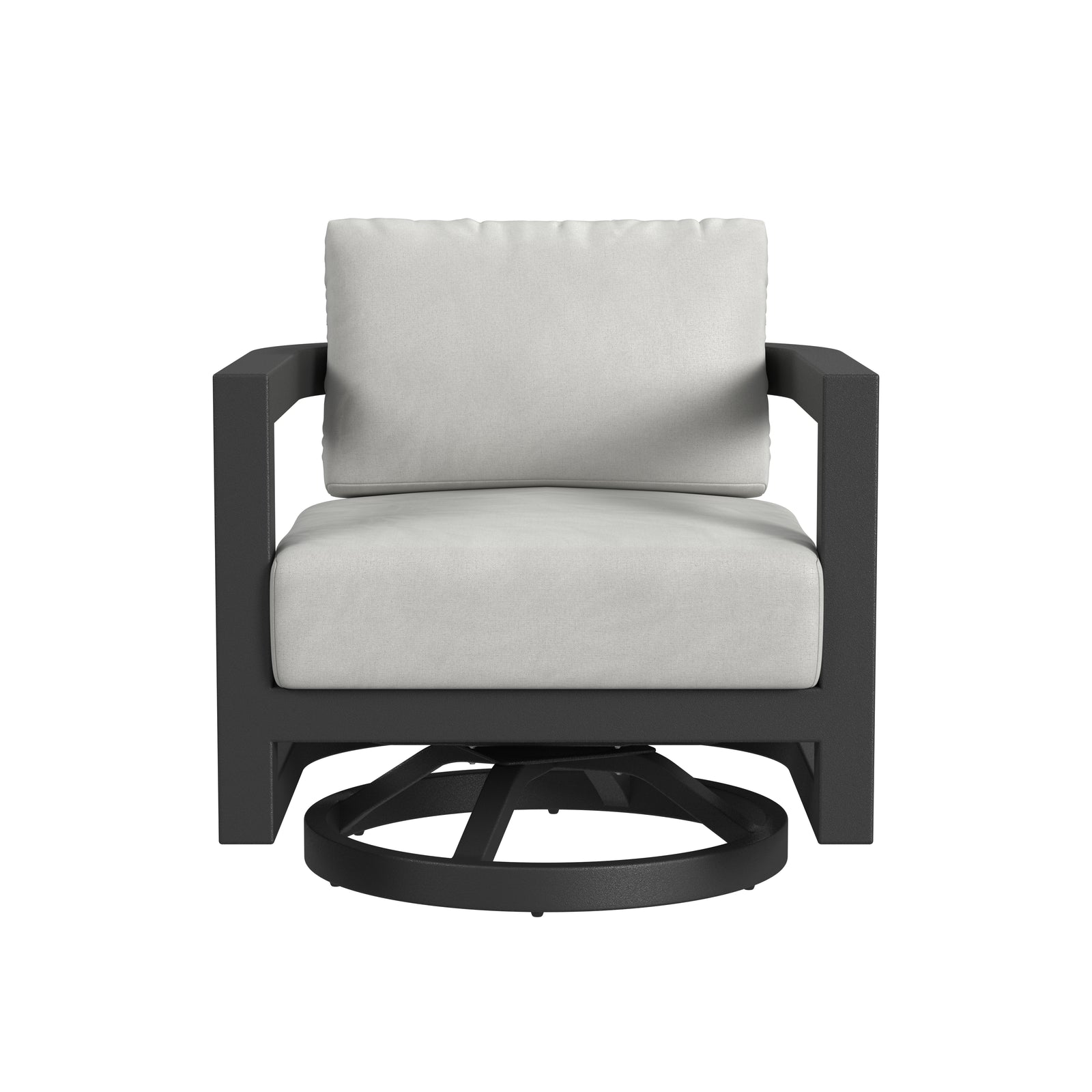 Malibu Swivel Chair in Cast Silver, No Welt