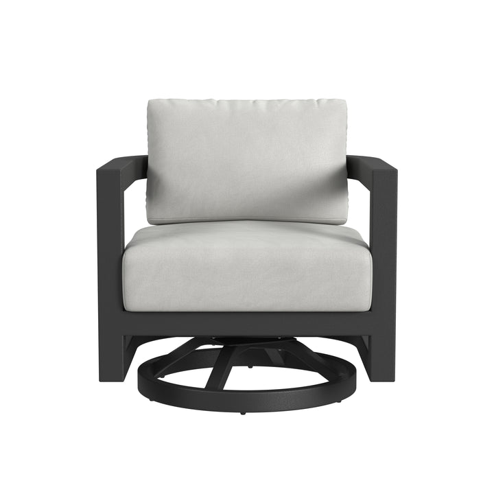 Malibu Swivel Chair in Cast Silver, No Welt