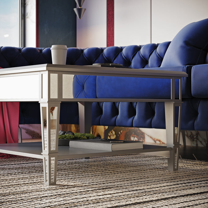 American Home Furniture | SEI Furniture - Wedlyn Square Mirrored Coffee Table