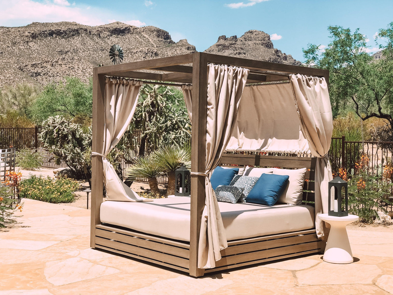 American Home Furniture | Sunset West - Laguna Resort King Daybed in Canvas Flax, No Welt