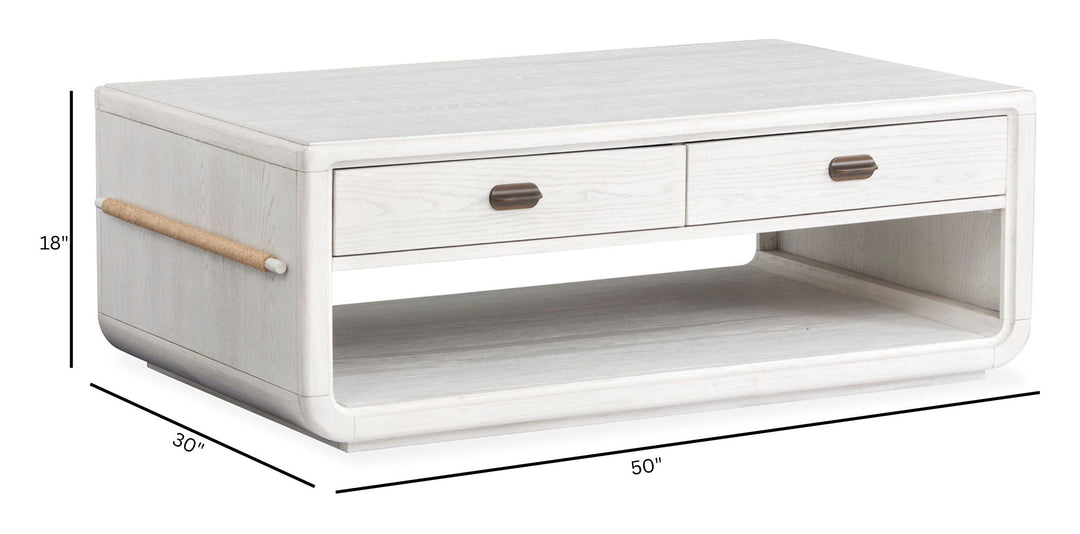 Sunset Cove Moonlight Pearl Rectangular Cocktail Table With Casters - T5879-43