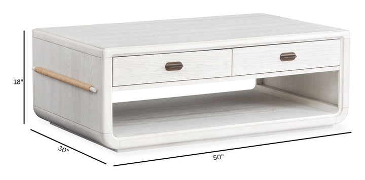 Sunset Cove Moonlight Pearl Rectangular Cocktail Table With Casters - T5879-43