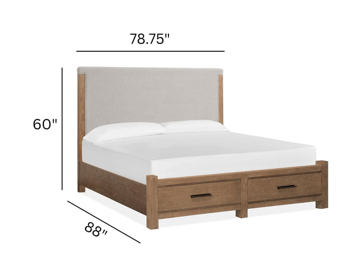 Plum Creek Sierra Brown Upholstered Panel Storage Bed