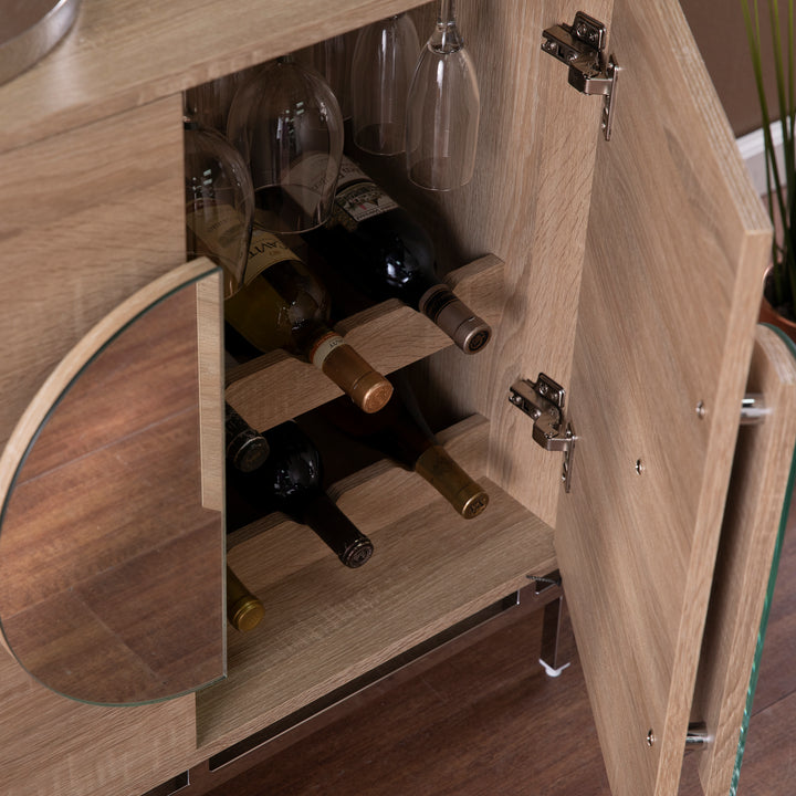 American Home Furniture | SEI Furniture - Northdom Bar Cabinet w/ Wine Storage