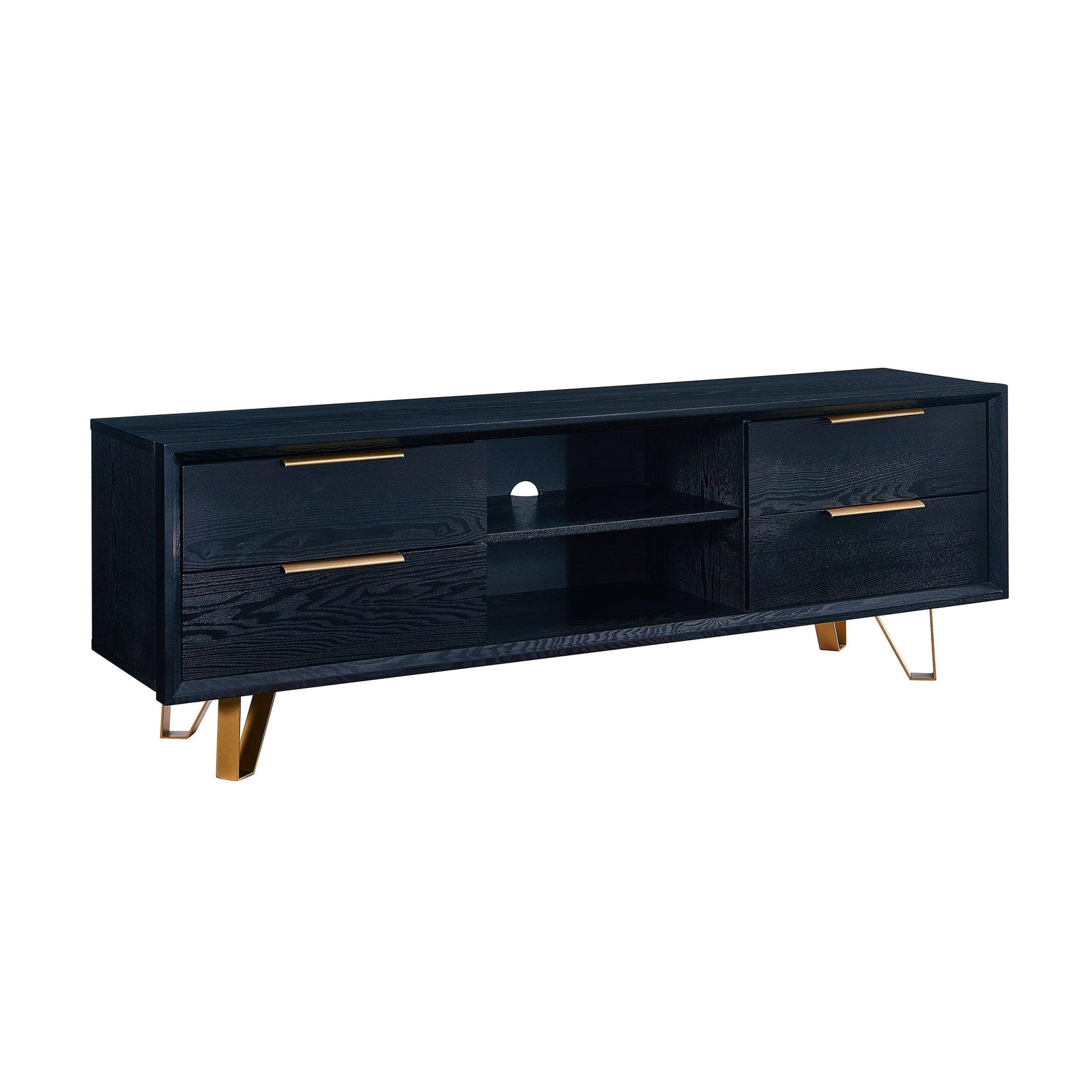 SEI Furniture Malone Black Entertainment Console CONSOLE TABLES