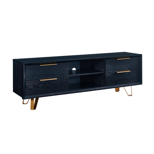 SEI Furniture Malone Black Entertainment Console CONSOLE TABLES