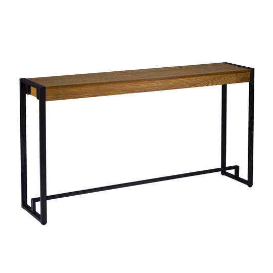 SEI Furniture Holly & Martin Macen Console - Weathered Gray Oak w/ Black CONSOLE TABLES