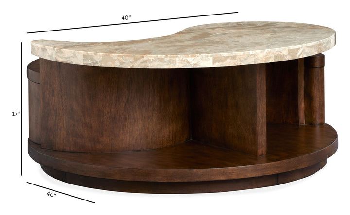 Mcpherson Burnt Umber Round Cocktail Table With Casters - T6351-45