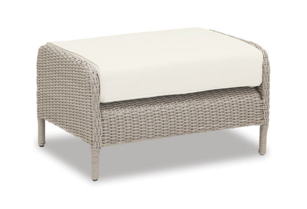 American Home Furniture | Sunset West - Manhattan Ottoman in Linen Canvas w/ Self Welt