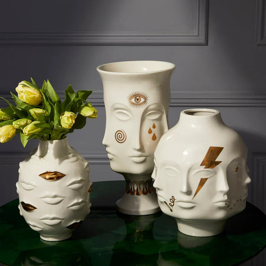 Jonathan Adler Gilded Gala Round Vase VASES, JARS, + BOTTLES