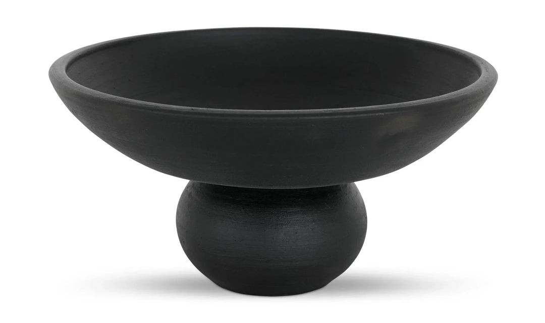 Asha Decorative Bowl Black Terracotta - AmericanHomeFurniture