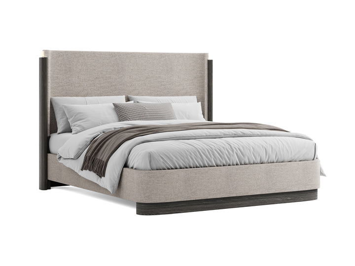 Keaton Black California King Upholstered Panel Bed - B6614-75