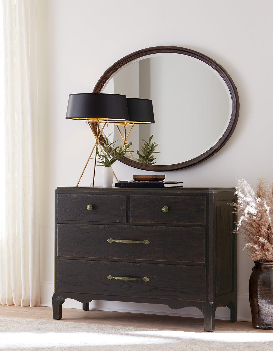 American Home Furniture | Hooker Furniture - Americana Oval Mirror - Molasses