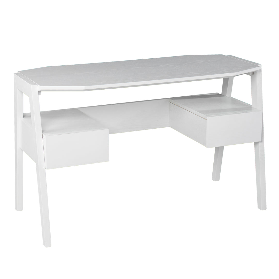 American Home Furniture | SEI Furniture - Clyden Midcentury Modern Writing Desk w/ Storage - White