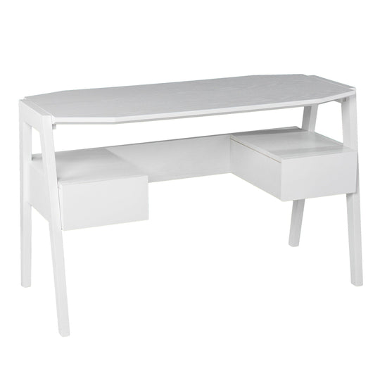 SEI Furniture Clyden Midcentury Modern Writing Desk w/ Storage - White DESKS