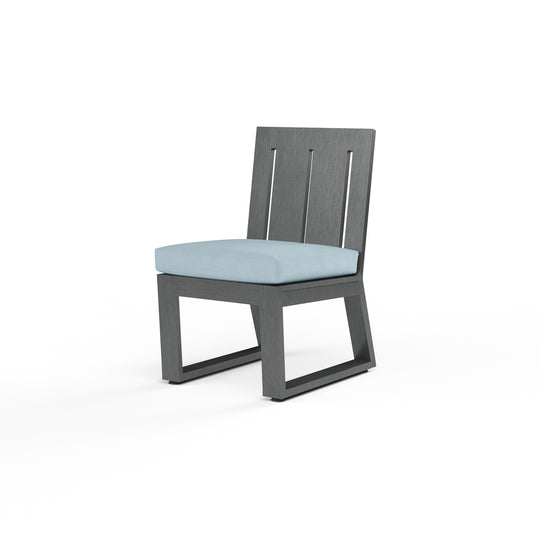 Redondo Armless Dining Chair in Canvas Skyline, No Welt