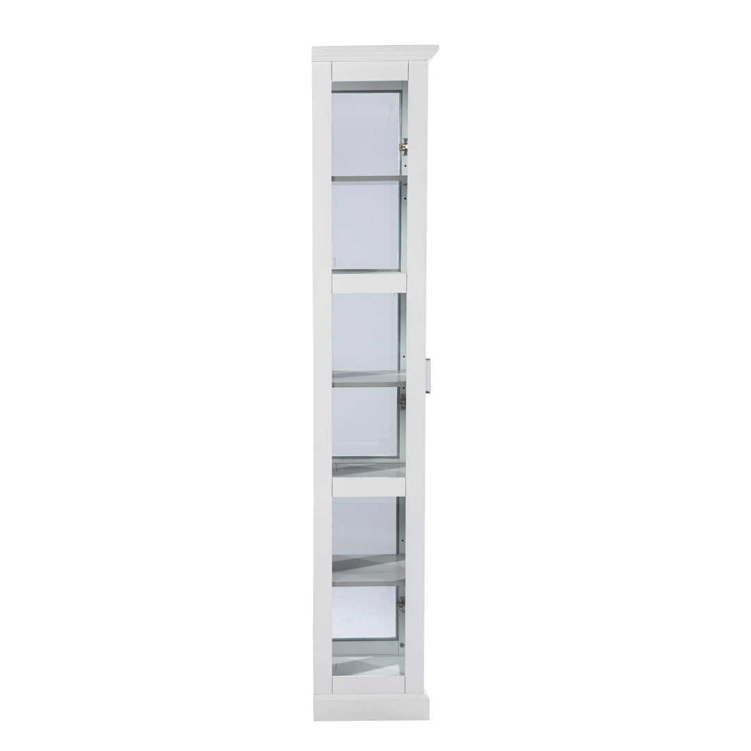 Balterley Tall Curio w/ Glass Door - White - AmericanHomeFurniture