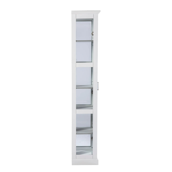 Balterley Tall Curio w/ Glass Door - White - AmericanHomeFurniture