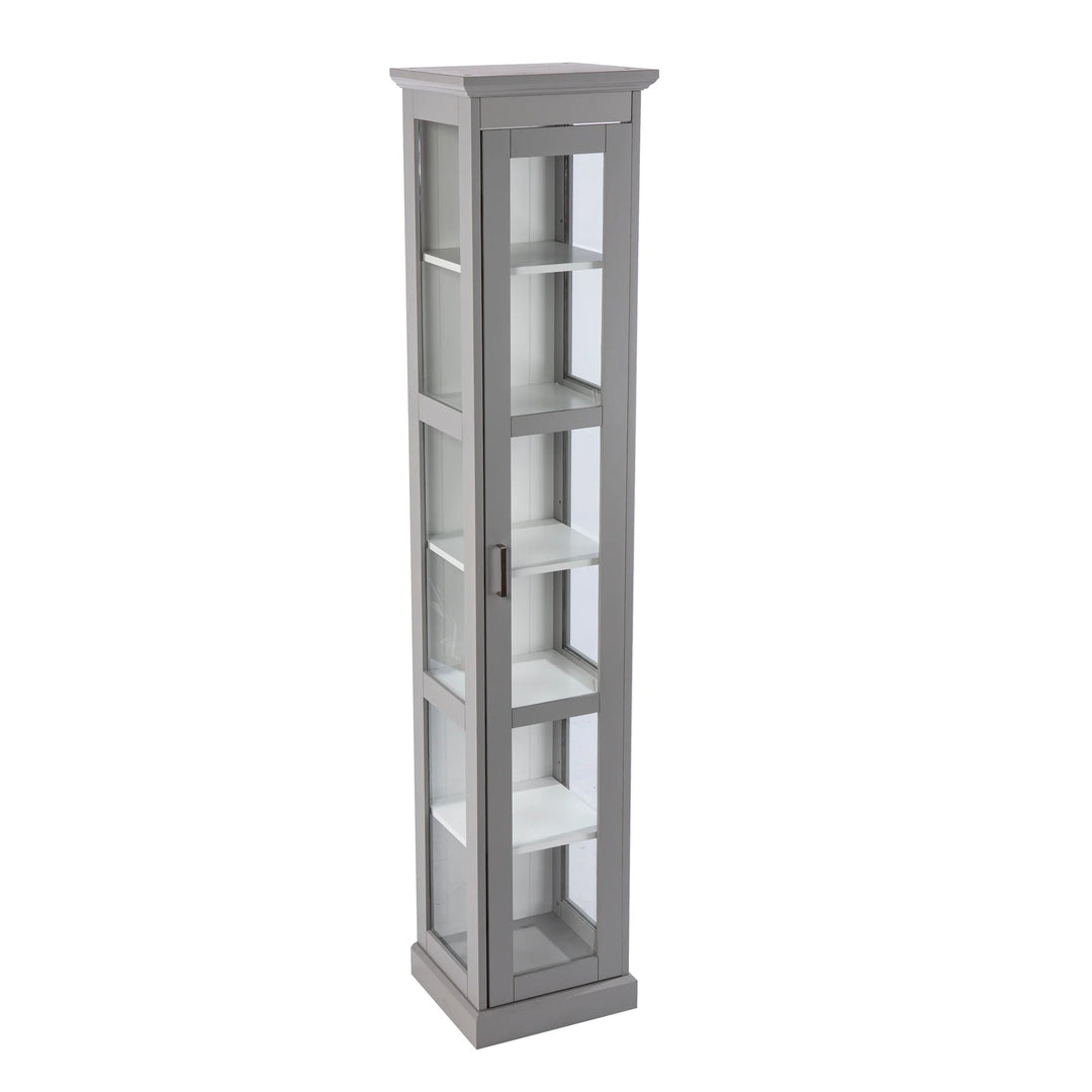 Balterley Curio Cabinet with Glass Door - Gray - AmericanHomeFurniture