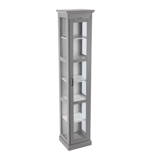 SEI Furniture Balterley Curio Cabinet with Glass Door - Gray CABINETS
