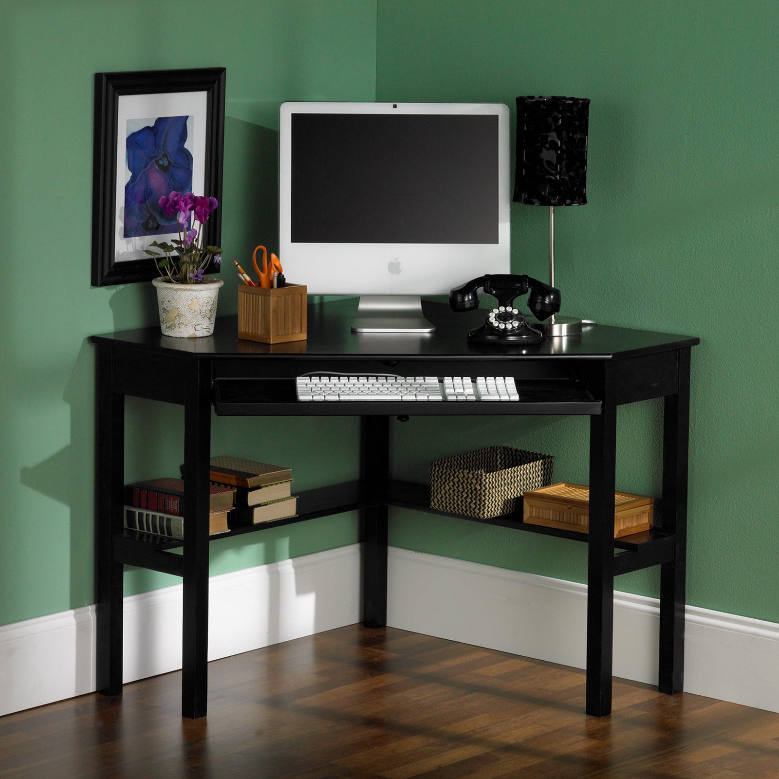 SEI Furniture Wardboro Corner Computer Desk - Black DESKS