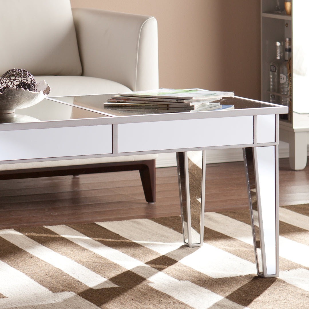 American Home Furniture | SEI Furniture - Mirage Mirrored Cocktail Table