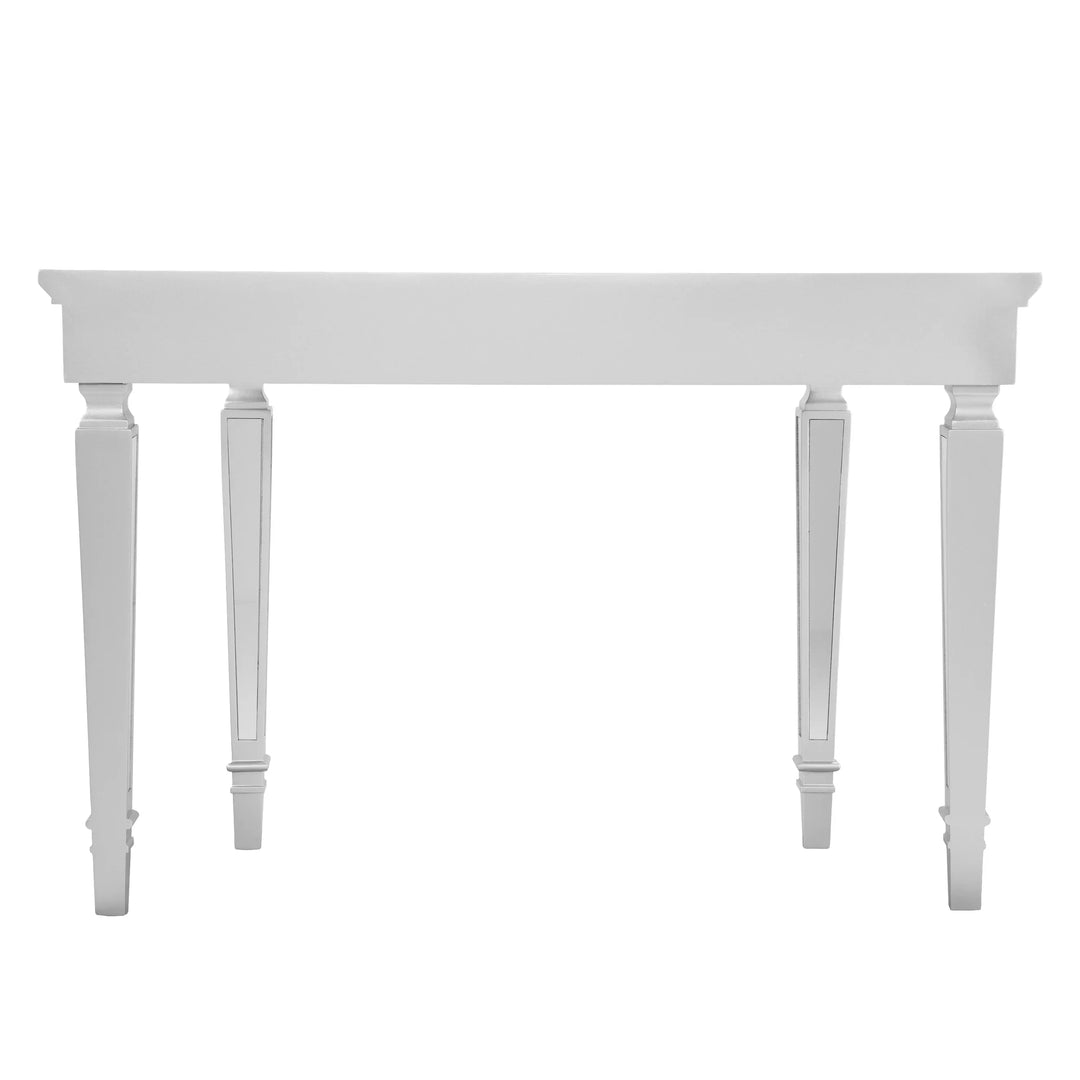 Glenview Glam Mirrored Console Table - Matte Silver - AmericanHomeFurniture