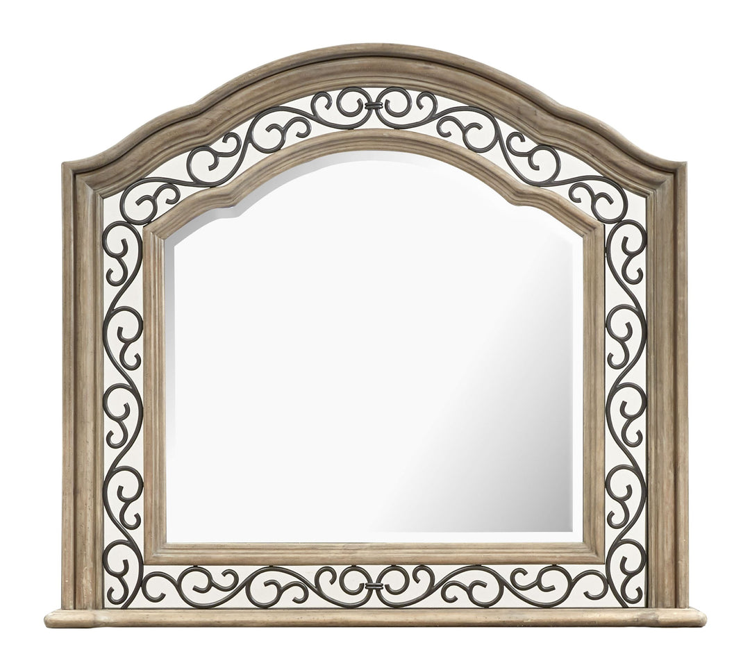 Marisol Fawn Drawer Dresser With Shaped Mirror - B5132-2045