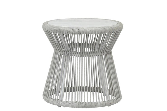 American Home Furniture | Sunset West - Miami End Table with Honed Carrara Marble Top