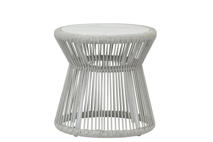 American Home Furniture | Sunset West - Miami End Table with Honed Carrara Marble Top