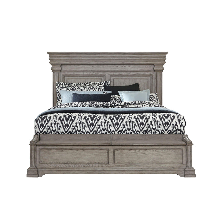 Madison Ridge Queen Panel Bed with Blanket Chest Footboard - AmericanHomeFurniture