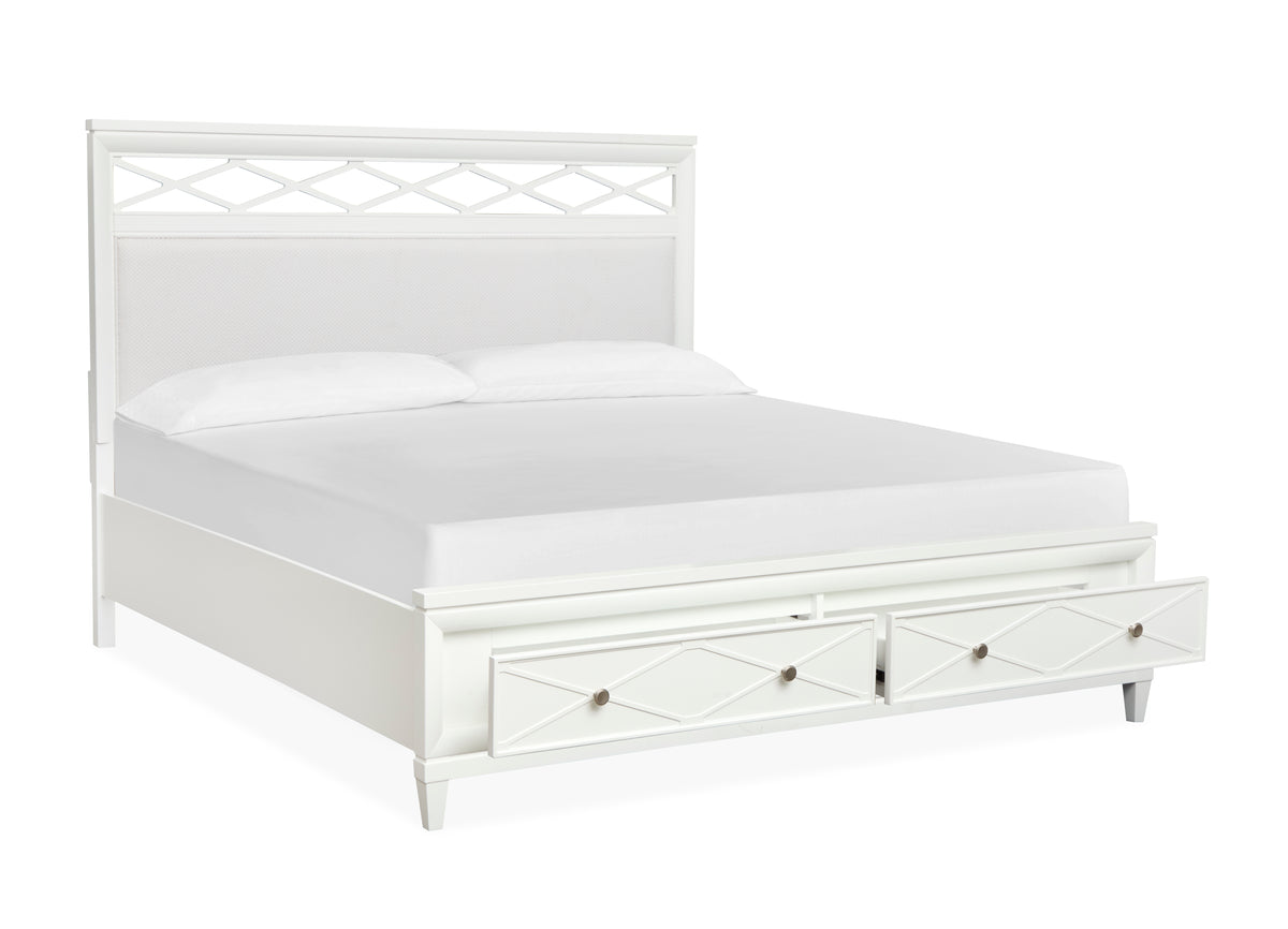 Springhouse Whisper White California King Upholstered Panel Storage Bed - B5993-75A