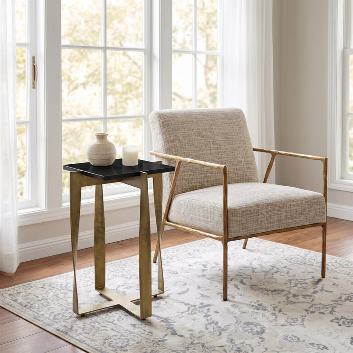 Noara Accent Table Black & Brass - 110976