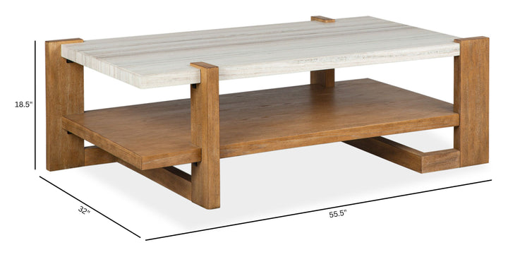 Carrington Honey Wheat Rectangular Cocktail Table - T5930-43