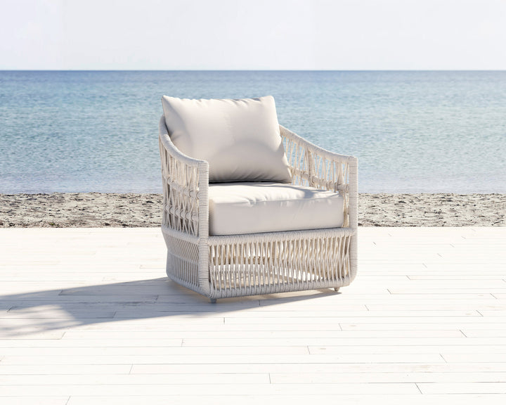 American Home Furniture | Sunset West - Dana Rope Club Chair in Linen Canvas w/ Self Welt