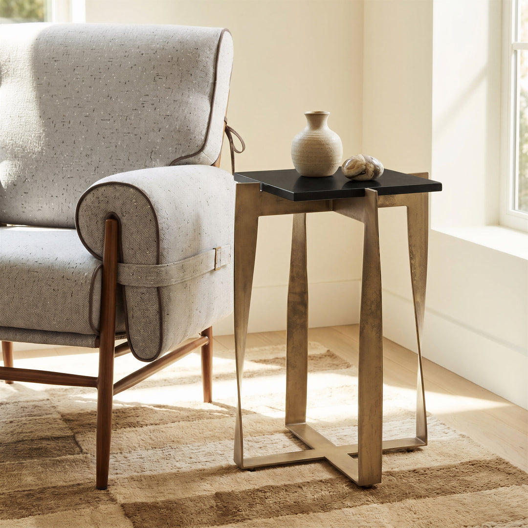 Noara Accent Table Black & Brass - 110976