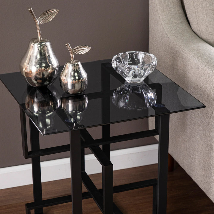 Clanlin Glass-Top Accent Table - AmericanHomeFurniture