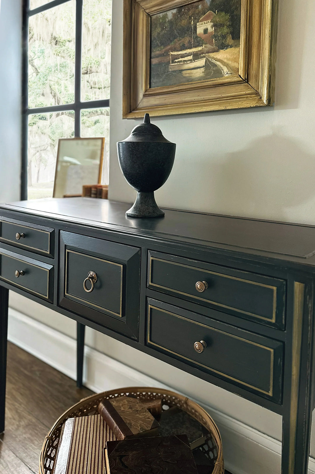 American Home Furniture Hooker Furniture Charleston Five-Drawer Console Table
