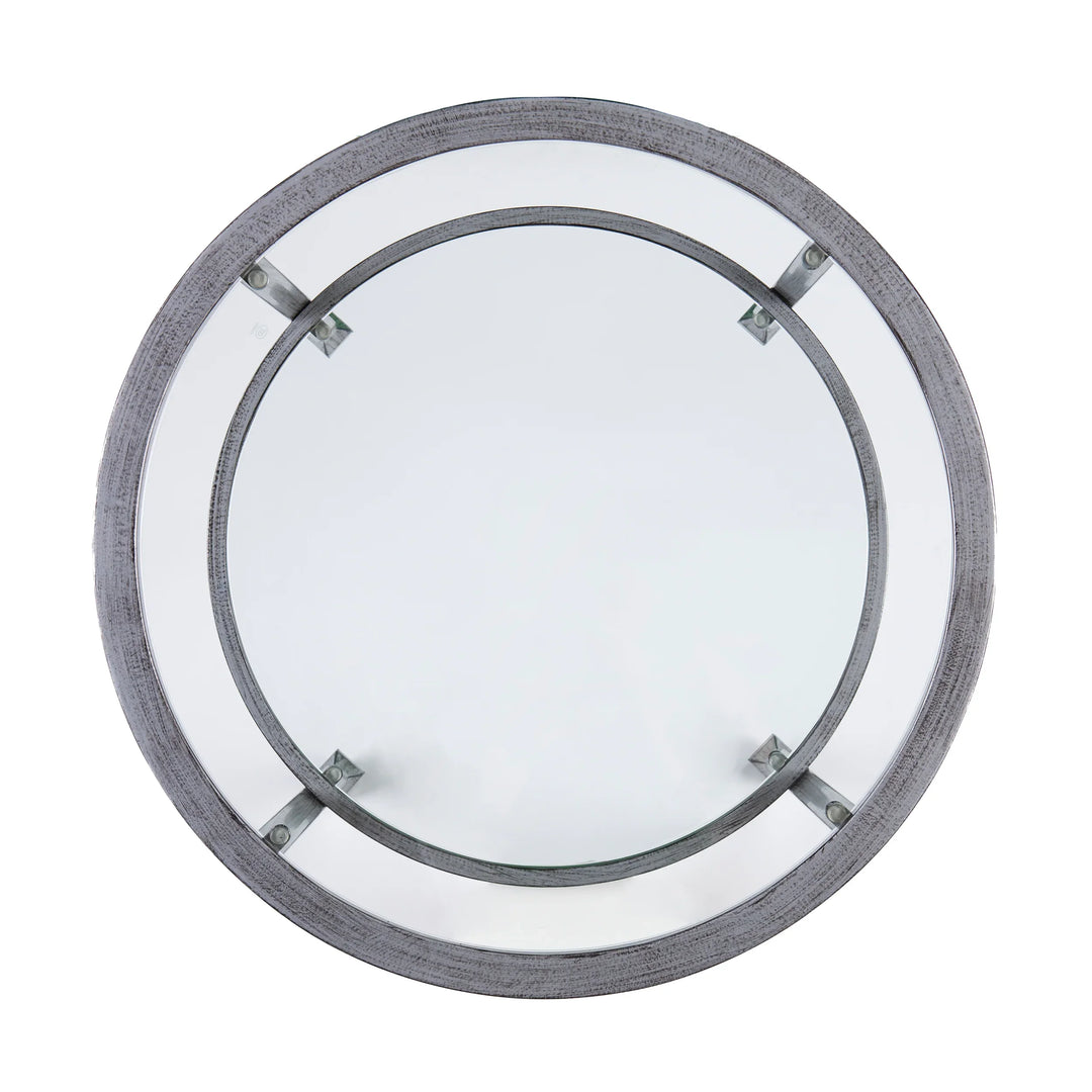 Jaymes Metal/Glass Round End Table - Silver - AmericanHomeFurniture