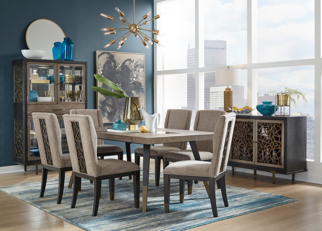 Ryker Nocturn Black And Coventry Grey Upholstered Host Chair - Set of 2 - D5013-66