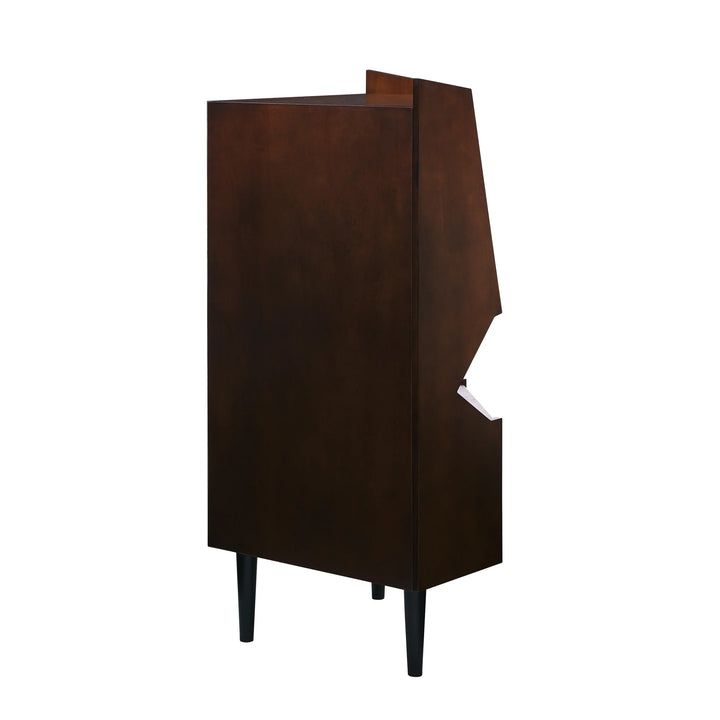Larson Corner Bar Cabinet - Dark Tobacco - AmericanHomeFurniture