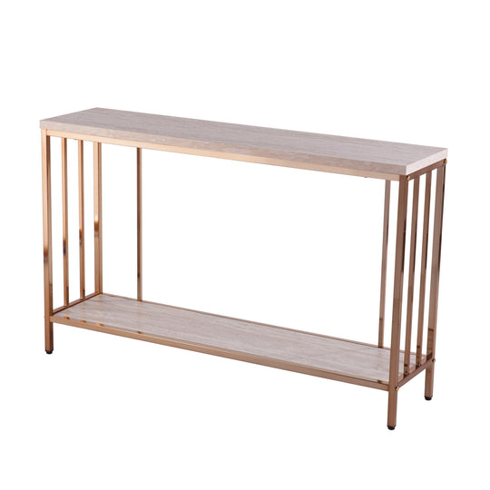 SEI Furniture Brexlyn Faux Stone Console Table CONSOLE TABLES