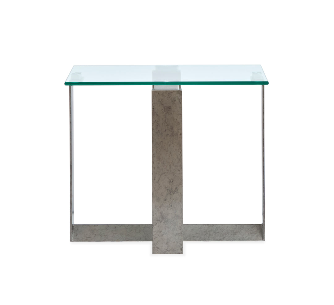 Holden Aged Pewter And Chrome Pucks Rectangular End Table - T6456-03