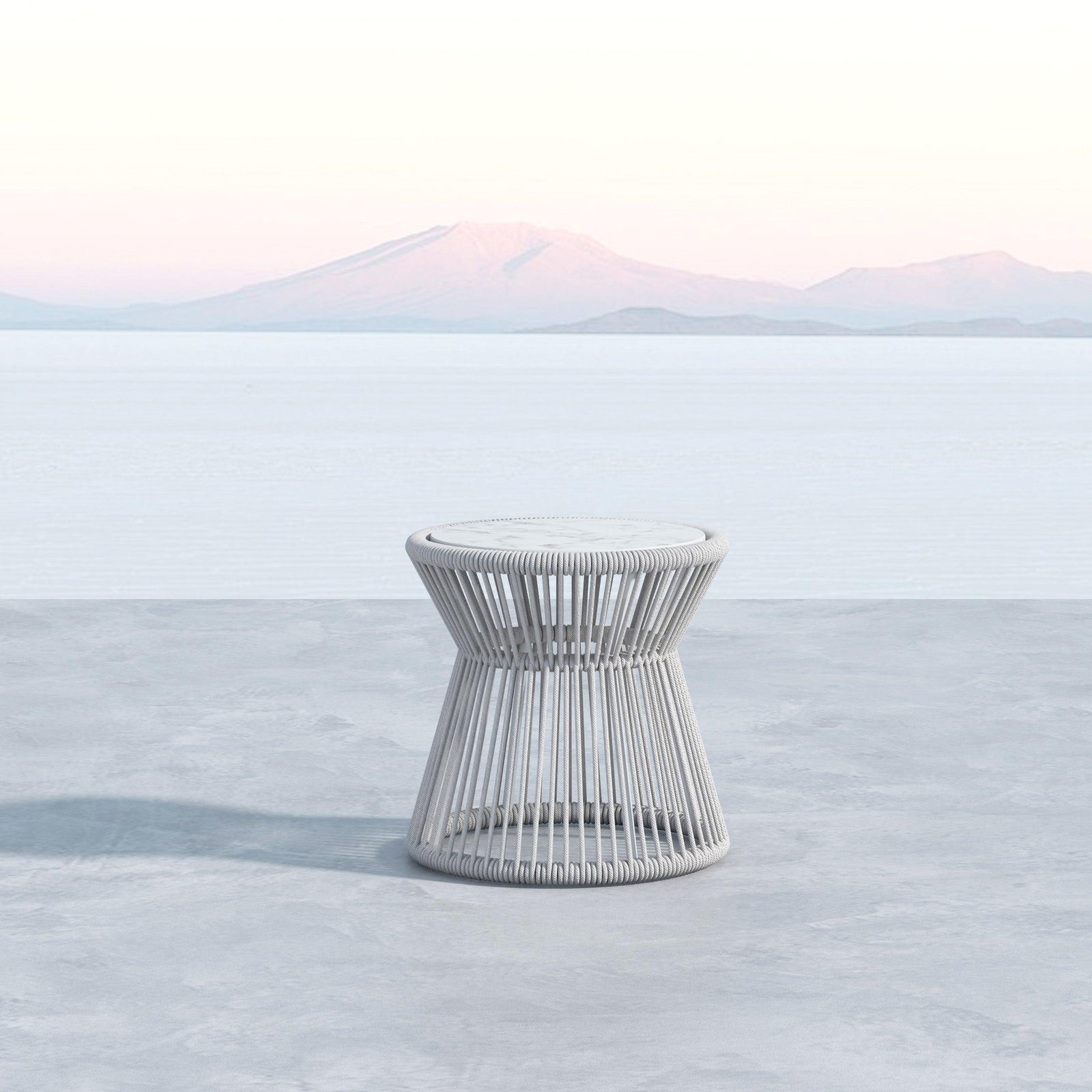 American Home Furniture | Sunset West - Miami End Table with Honed Carrara Marble Top