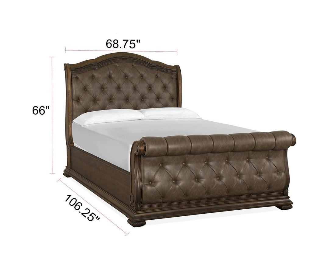 Durango Willadeene Brown Queen Upholstered Sleigh Bed - B5133-52