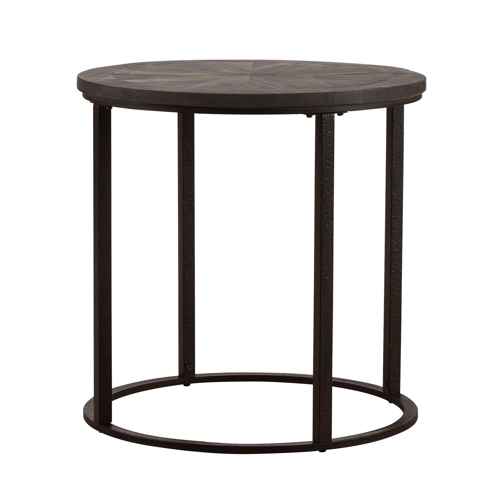SEI Furniture Landsmill Round Industrial End Table ACCENT TABLES