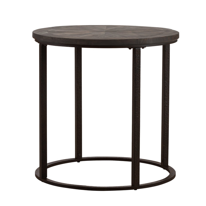American Home Furniture | SEI Furniture - Landsmill Round Industrial End Table